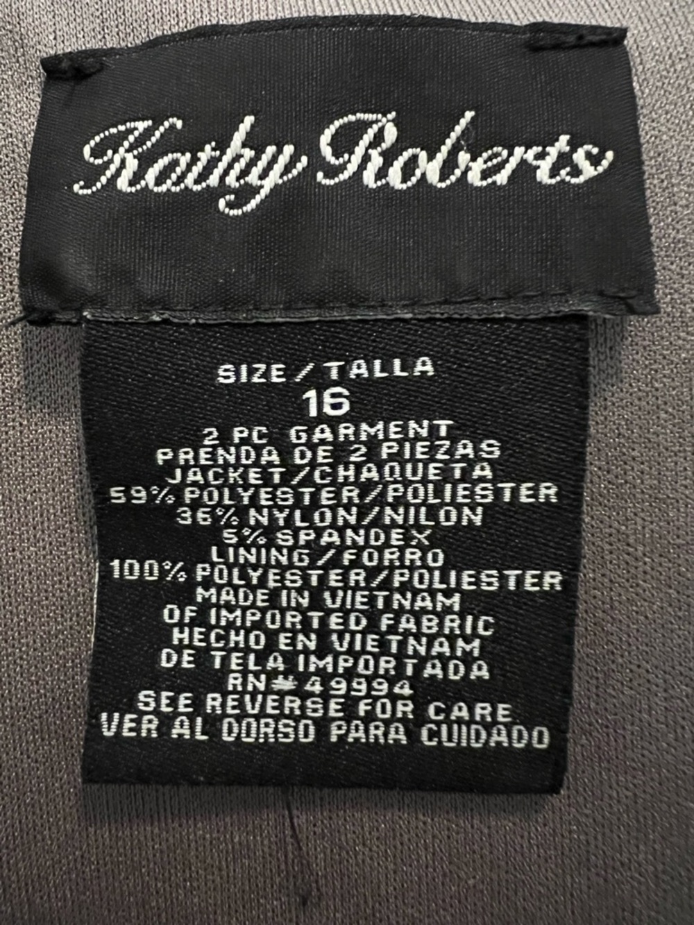 Kathy Roberts Two-Piece Jacket Set in Charcoal - Picture 9 of 9